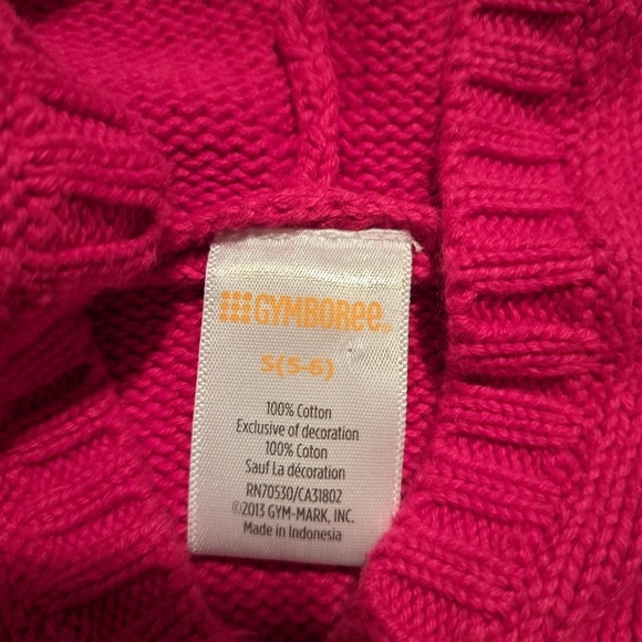 Gymboree girls size 5/6 Outlet long zip up red sweater vest with hood attached - Picture 4 of 5